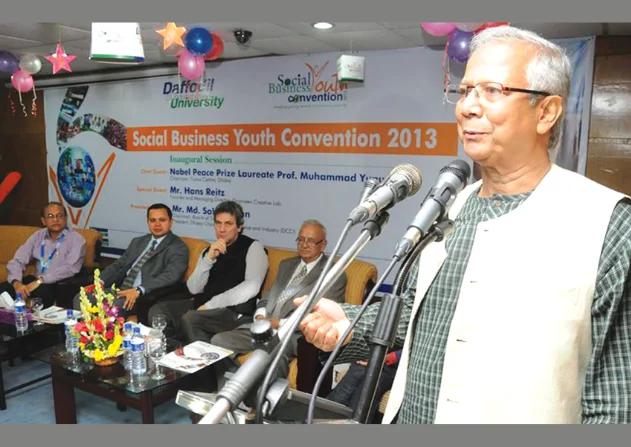 Nobel Peace Prize Laureate Dr. Muhammad Yunus addresses at Social Business Youth Convention 2013 hosted by DIU.